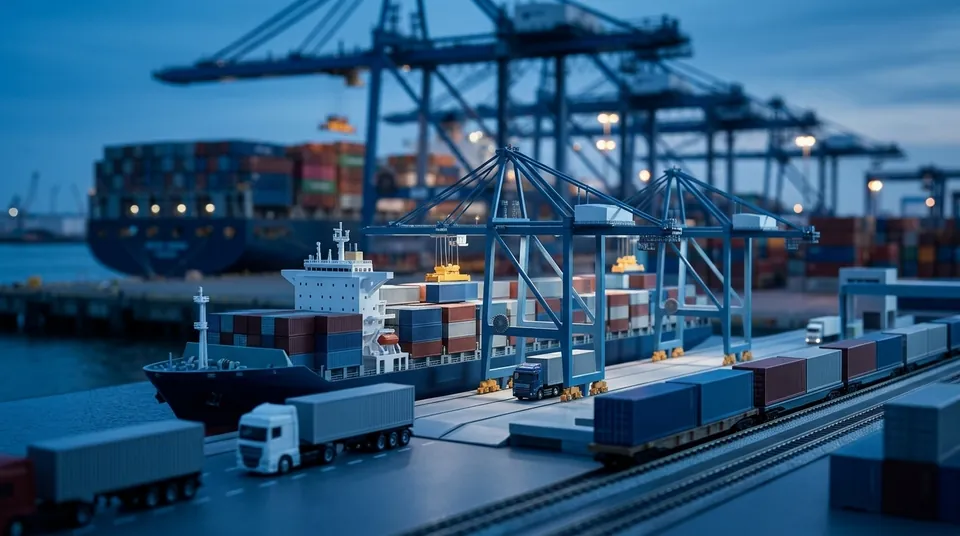 Transport et logistique — terminal à conteneurs, fret maritime et routier