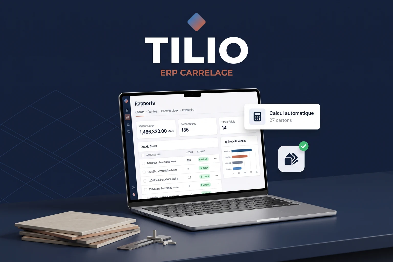 Logiciel Tilio pour la gestion des professionnels du carrelage et de la céramique