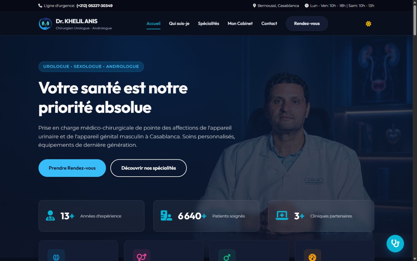 Aperçu du site Dr Khelil Anis