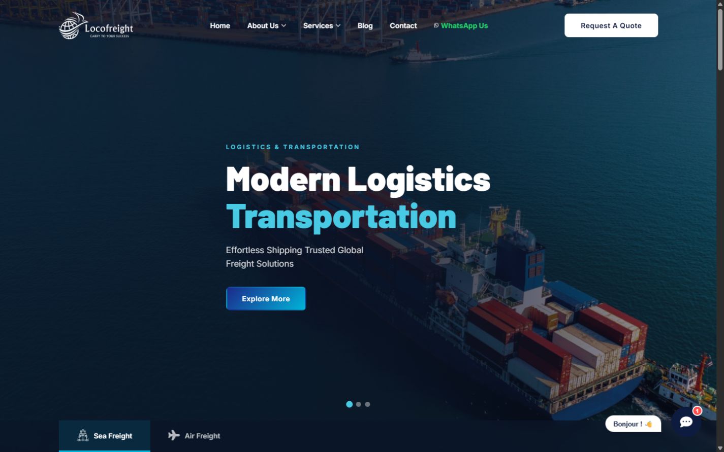 Aperçu du site Locofreight